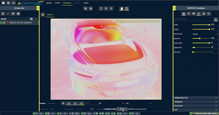 Emergent polarization plug-in for eCapture Pro software