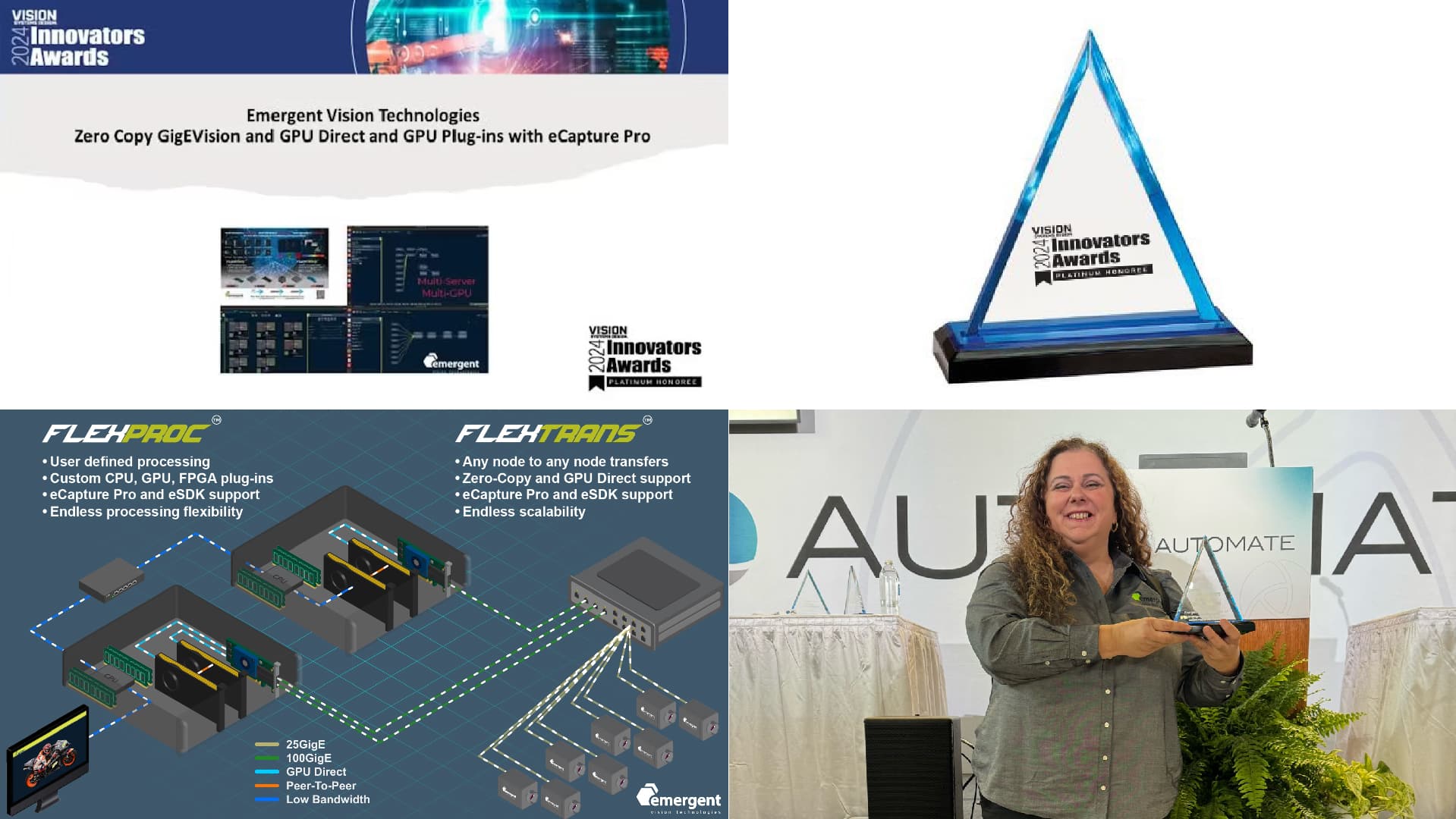 Emergent Named a Platinum-Level Honoree at Automate 2024 for its FlexProc and FlexTrans Technologies