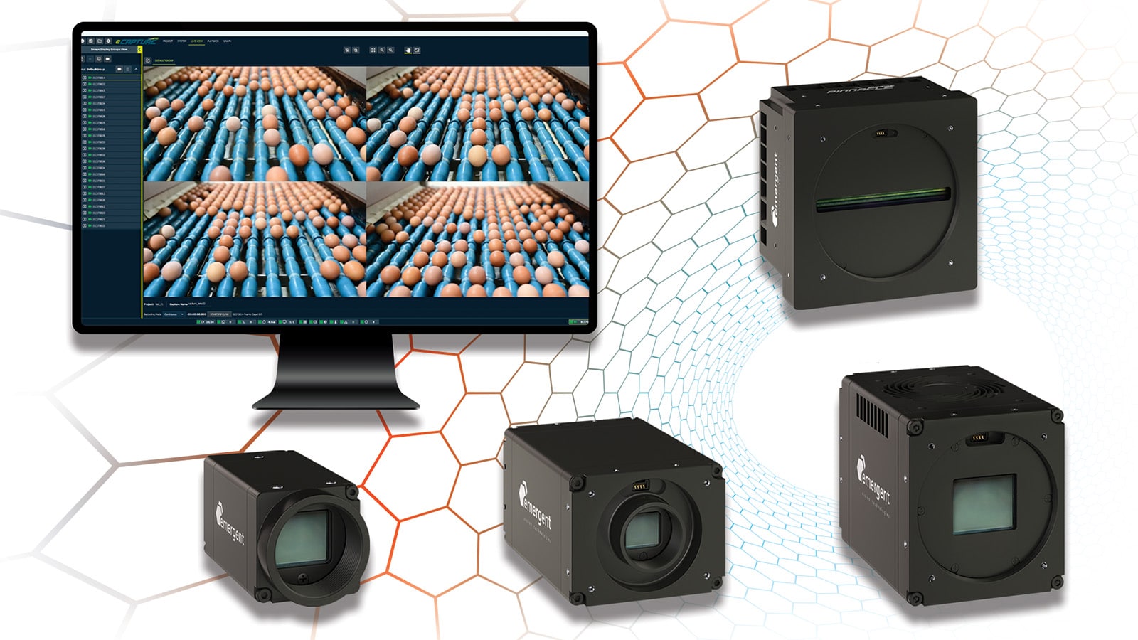 GigE Industrial Cameras, including 10GigE, 25GigE, 50GigE and 100GigE Area Scan and Line Scan Cameras.