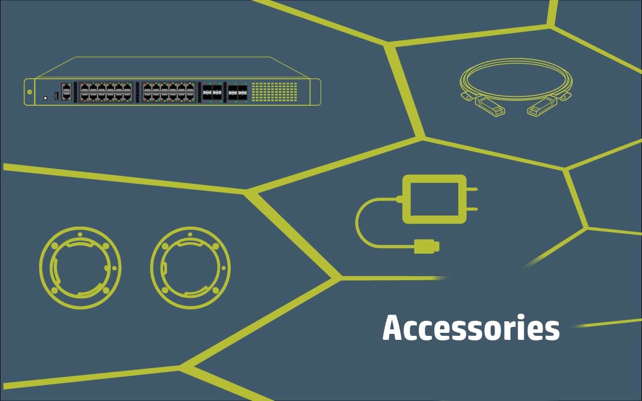 Emergent sells vision system accessories such as switches, camera cables (SFP+, QSFP, RJ45), EF and R lens mounts and camera power supplies.