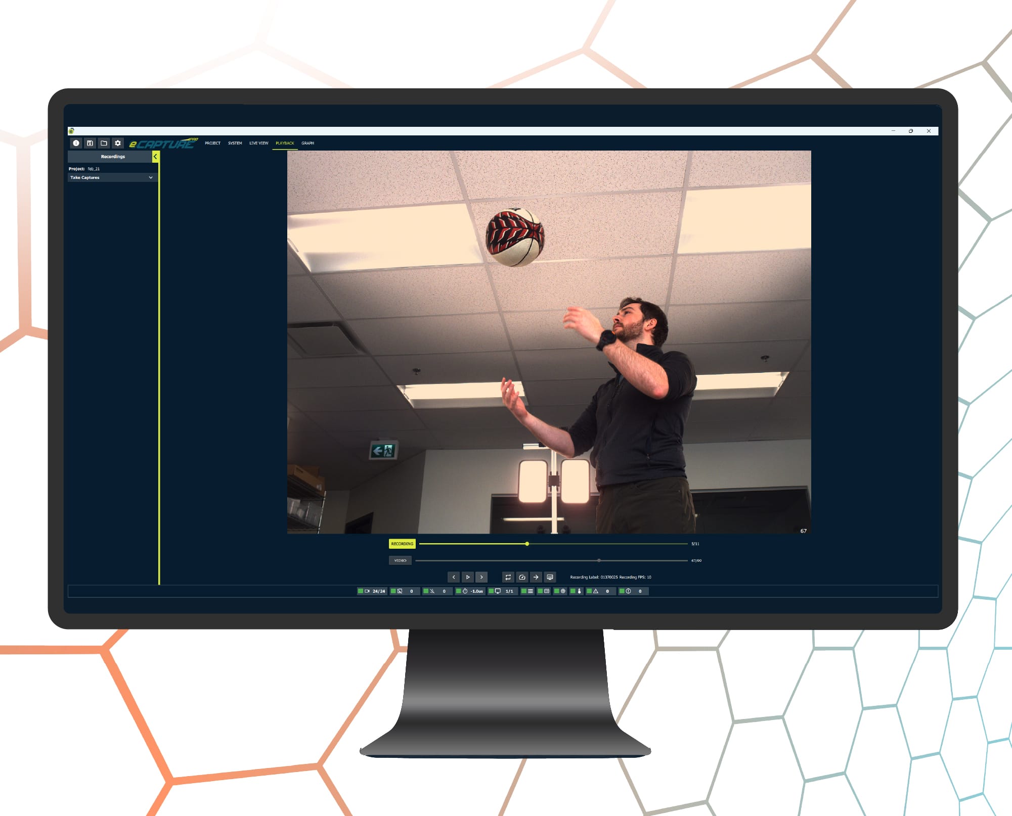 eCapture Free Viewer is vision software with basic functions, such as camera setup and recording, but is limited in the number of cameras that can be deployed