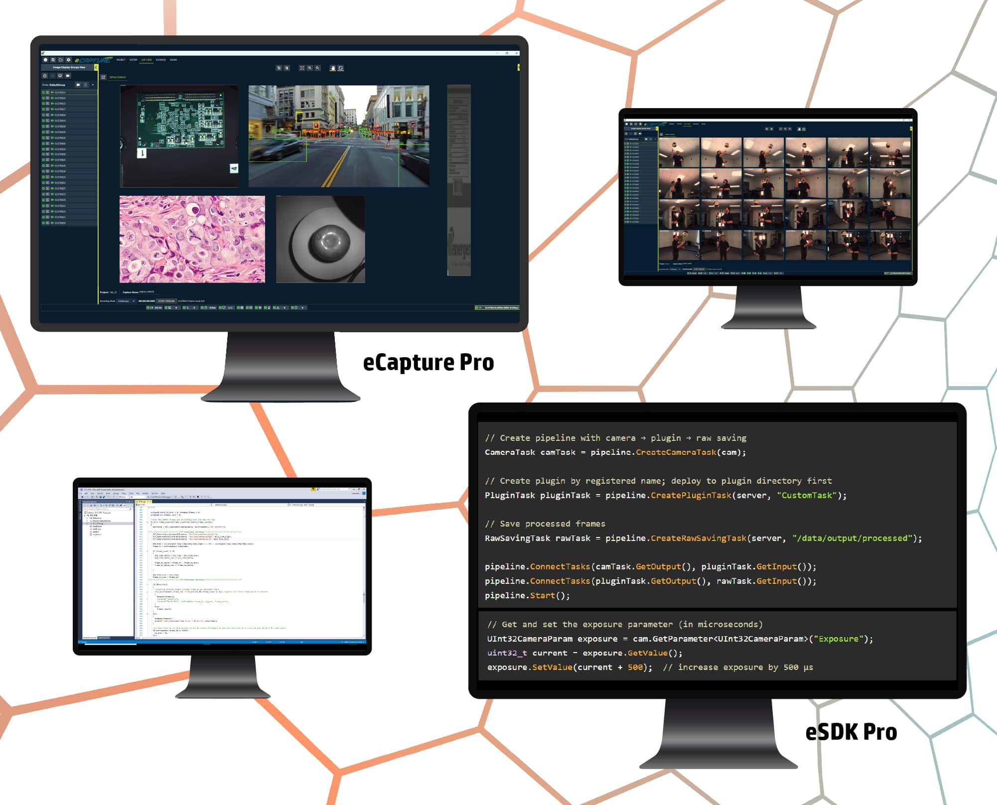 Machine Vision Software, either GUI or code-based, for use with 10 / 25 / 100GigE cameras